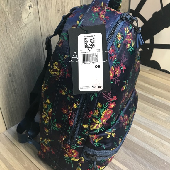 Converse Mini Backpack Blue Floral W AUTHENTIC - Picture 7 of 8